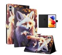 LSPCASA Funda para Xiaomi Redmi Pad 2 Pro 2025 12.1 pulgadas Funda Xiaomi Redmi Pad 2 Pro 12.1 pulgadas PU Cuero Folio Flip Case para con Soporte Tarjetero Billetera Tablet Cover Flor Zorro