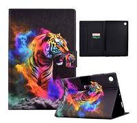 LSPCASA Funda Tablet Samsung A8 para Samsung A8 2022/2021 SM-X200/X205/X207 Cubierta del Folio del Soporte Cáscara Protectora con De Activación/Reposo Automático Funda Galaxy Tab A8 Tigre de Color