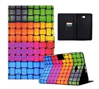 LSPCASA Funda Tablet Samsung Tab A para Samsung Galaxy Tab A 10.1 SM-T580 T585 Funda Protectora En Folio con Soporte De Cuero PU Activación/Reposo Automático Funda Samsung Galaxy Tab A Cinta Trenzada