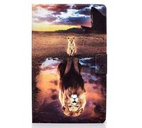 Lspcasa Galaxy Tab A8 Fundas PU Material De Cuero Stand Folio Cover Protective Shell Auto/Sleep para Samsung Galaxy Tab A8 10.5 2022/2021 SM-X200/X205/X207 león Leopardo