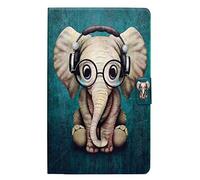Lspcase Funda para Samsung Galaxy Tab E 9.6 Pulgada SM-T560 / SM-T561 Función de Plegado Flip Wallet Case Cover Carcasa Piel PU Billetera Ranuras Elefante Bebé