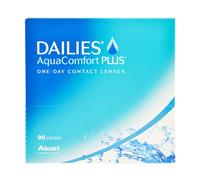 Dailies AquaComfort Plus Lentes de contacto de reemplazo diario, Pack de 90, R 8.7 mm, D 14.0 mm, +6 Diopt