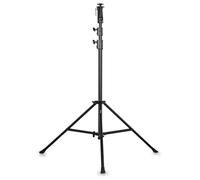 LSQ30 - Trípode profesional iluminación 135-300cm con espita universal fija, base reforzada, pata ajustable, sistema con resorte y cierres robustos, acero negro resistente y seguro