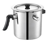 LSQXSS Cazo lechero de 1 L con Tapa para Calentar Leche y Salsas,Olla de Doble Pared para cocción Lenta/baño maría,Fabricado en Acero Inoxidable 304,Apto para cocinas de Gas,de inducción
