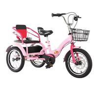 LSQXSS Triciclo de Crucero Plegable, triciclos de Pedales Rickshaw de 2 a 10 años, Frenos Dobles sensibles, Triciclo tándem con Asiento de Pasajero Trasero, Bicicleta de 3 Ruedas para Viajar