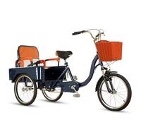 LSQXSS Triciclo para Personas Mayores,Asiento Trasero Plegable,transmisión de Cadena Doble,Bicicleta de 3 Ruedas,Horquilla Delantera con absorción de Impactos,Rickshaw