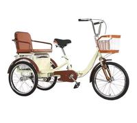 LSQXSS Triciclo Plegable para Personas Mayores, Triciclo biplaza con Asiento Trasero, Bicicleta Plegable de Tres Ruedas con Horquilla Delantera hidráulica y transmisión por Doble Cadena