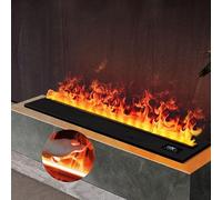 LSRFXF Chimenea de Vapor, Chimenea Eléctrica Decorativa 3D, Humidificador, Panel Ultradelgado de 3mm, Silenciosa, Control Remoto, Sin Calor, Ambiente Festivo para Hogar y Oficina