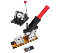 LSRFXF Máquina para Hacer Insignias con Imanes, Cortador de Papel y Juego Suministros para Hacer Botones Cuadrados, Botón de Insignia con Foto Cuadrada Insignia