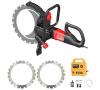 LSRFXF Sierra De Hormigón Eléctrica, Máquina Cortadora de Paredes con Supresión de Polvo por Agua y 2 Cuchillas, Sierras de Corte de Hormigón Toroidal para Madera Y Porcelana, 8980 W/9500 W