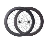 LSRRYD Juego De Ruedas con Sistema De Trinquete De 36T Rueda Delantera Y Trasera De Carbono 700C Llantas De Bicicleta De Carretera De 60mm Freno De Disco Eje Pasante De 100/142mm(Black hub)