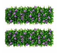 LSRVNM 2 Pièces Seto Artificial Ocultacion Jardin, Celosia Extensible con Hojas, Jardín Vertical Artificial Valla Jardin Exterior, Valla de Privacidad de Hiedra Artificial Para Jardín Patio Balcón