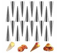 LSRVNM 20 Piezas Moldes Croissant Forma, Moldes Cannoli de Acero, Molde Rollo Crema, Acero Inoxidable, liso y Hermoso, Fácil de limpiar, para Tubos de Cannoli, Croissant, Moldes de Horno (12 * 3cm)