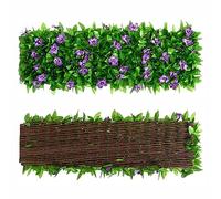LSRVNM Seto Artificial Ocultacion Jardin,Celosia Extensible con Hojas,Jardín Vertical Artificial Valla Jardin Exterior,Valla de Privacidad de Hiedra Artificial Para Jardín Patio Balcón Trasero,Verde