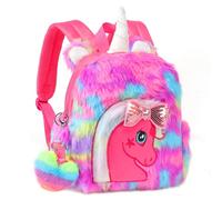 LSSAGOON Mochila Unicornio Niña Felpa,Mochila Guarderia Niño Bonito,Mochilas Escolares Infantiles Personalizadas,Mochilas Preescolar Moda,Casual Bolsa Niñas,Regalo para Cumpleaños Xmas