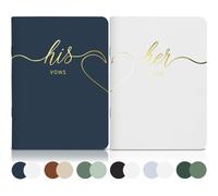LSSH GmbH Wedding Vow Books Original Vow Books His and Hers Perfect Wedding Essentials for Your Wedding Day 28 Pages 5.5"""" X 4"""" (Navy & Wh