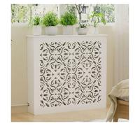 LSSHQ Cubierta de Radiador Blanco, Diseño Moderno Estante Vertical para Sala Tapa Radiadores Calefaccion Parrilla, Superior Madera(31.5x35.4x7.8in/80x90x20cm)