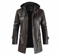 LSSM Chaqueta De Cuero De Longitud Media Para Hombre Chaqueta De Hombre Gabardina De Cuero Pu Ropa De Ciclismo Para Hombres Deportes Al Aire Libre Para Hombres Y Mujeres MarróN Xl