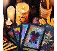 LSTK 78 Tarot Cards, Juego de Mesa Rueda del año Leer Carta del Tarot del Destino para Uso Personal