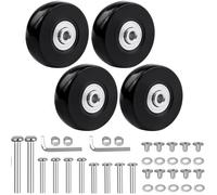 LSTOPGO 4 ruedas de repuesto de maleta de equipaje de 60 mm x 18 mm, kits de reparación de rodamientos de ruedas giratorias de goma con ruedas de repuesto de patines en línea 608zz para exteriores (3