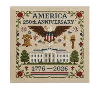 LSTTBO Juego de punto de cruz de 250 aniversario de EE. UU., decoración de regalo, kit de costura patriótica para principiantes