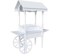LstXyronica White Sweet Cart - Carrito de dulces victoriano de 79 pulgadas de alto para recepciones de bodas y baby showers, estructura fija resistente con mesa de MDF lista para fotos (62 pulgadas)