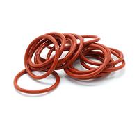 LSUAOSSUE Arandelas de Goma para fontanería, CS 2mm Red Silicone O-Ring Gasket OD 5-90mm +200°C 50 pcs(OD 16mm ID 12mm)