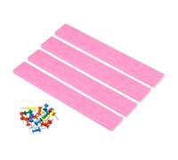 LSUAOSSUE Azulejos de Fieltro, 4 Tiras de Fieltro for tablón anuncios, Autoadhesivas, con chinchetas for decoración Pared(Pink)