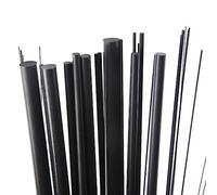 LSUAOSSUE Barras de Fibra de Carbono, Carbon Fiber Rods 500mm Length 0.5mm-3.5mm Black For Model Cars Boats 3D Printers DIY(1.5mm 10pcs)