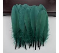 LSUAOSSUE Plumas Naturales de faisán, Paquete de 50 Plumas de Ganso for Manualidades, Multicolor, 5-7,2 Pulgadas(Dark Gn)