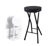 LSUAOSSUE Taburete de Bar Plegable, Taburete de Bar Plegable Acolchado for Adultos, Altura mostrador, 63 cm/25 Pulgadas, tapizado en PU(Black)