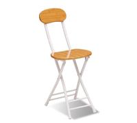 LSUAOSSUE Taburete de Bar Plegable, Taburete de Bar Plegable portátil 18 Pulgadas con Respaldo y reposapiés. Desayuno for Cocina(Bamboo)