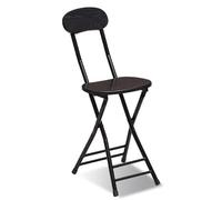 LSUAOSSUE Taburete de Bar Plegable, Taburete de Bar Plegable portátil 18 Pulgadas con Respaldo y reposapiés. Desayuno for Cocina(Black)