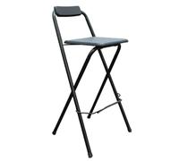 LSUAOSSUE Taburete de Bar Plegable, Taburete Plegable portátil con Respaldo, Taburete Alto de Bar Patas Acero, Trona for Cocina(70cm/28in)