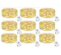LSUO BAOFU Guirlande Lumineuse LED 2M 20 LEDs Blanc Chaud - Pile avec Batterie Intégrée IP65 Étanche pour Chambre Extérieur Noël Décoration Maison - Fonction Tactile (blanco cálido)