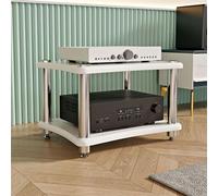 LSUTBFEL Estante para Equipos de Audio Soporte para Tocadiscos de Vinilo Mueble para Equipo de música Estante para Equipo de música HiFi para Audio de Consolas de Videojuegos,Blanca,2 Tier