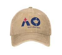 LSWFMACL Gorras de béisbol con Bandera del Abierto de Australia AO Casual Desgastado Tenis Fitness Snapback Sombrero Unisex Ajustable para Exteriores Sombrero de algodón, para Todas Las Estaciones