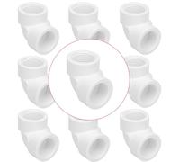 Lswteiz Paquete de 8 conectores de tubería de PVC de 90 grados de rosca hembra doble de 1 pulgada, SCH40, rosca F a F, codo de 90 grados, adaptador de esquina de PVC para el hogar, alcantarillado