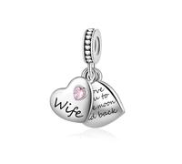 LSxAB Abalorio colgante de corazón con texto en inglés "I Love You to The Moon and Back" para mamá, hija, nieta, compatible con pulseras y collares Pandora, Cobre, No es una piedra preciosa