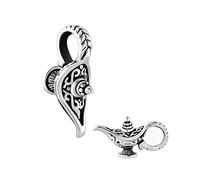 LSxAB Abalorio mágico de unicornio y lámpara de Aladino, rana, príncipe de hadas, compatible con pulseras Pandora, Cobre, No es una piedra preciosa