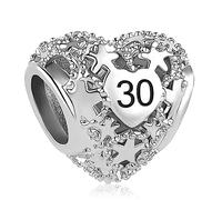 LSxAB Charm de Corazón Amor 50º Feliz Cumpleaños Compatible con Pulseras Pandora, Metal, No es una piedra preciosa
