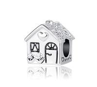 LSxAB Colgante en forma de casa de la familia feliz, compatible con pulseras Pandora, Cobre, No es una piedra preciosa