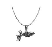 LSxAB Collar de joyería para hombre, para novio, hermano, primo, nieto, sobrino, abuelo de acero inoxidable, tío, Biblia, alas de ángel, Gabriel Raphael Guardien, Sin gemas.