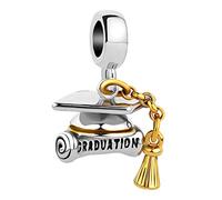 LSxAB Dijes para certificado de graduación y gorra de graduación 2023 2024 para graduados, compatibles con pulseras Pandora, Metal, No es una piedra preciosa
