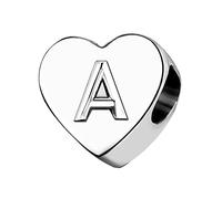 LSxAB Heart Love Letter Charm Initial A-Z Alphabet Name Word Anniversary Charms Compatible with Pandora Bracelets