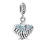 LSxAB Openable Angel Wing Hope Star Charm Compatible with Pandora Charms Bracelets