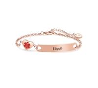 LSxAB Pulsera de identificación de alerta médica de corazón para mujeres y niñas, pulsera de cadena ajustable de acero inoxidable de primeros auxilios de emergencia, Acero inoxidable, No es una piedra