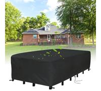 LSYALUCK 400x120x80cm/LxWxH Funda para Muebles de Jardín Impermeable, Rectangular Exterior Funda Mesa Jardin, Tela Oxford Funda Protectora Muebles Jardin, Anti-UV para Mesas Sillas Sofás Exterior
