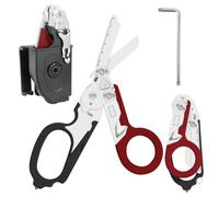 Lsydgn Las Tijeras Plegables Tienen Seis Funciones,Multiusos de Acero Inoxidable,Tijeras de Rescate con Cortador,para Acampadas al Aire Libre o Servicios Profesionales de Emergencia