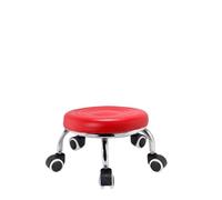 LSYHHXC 1 Taburete bajo de Metal, pequeño con Ruedas for salón, Mueble Giratorio, Asiento Cuero PU Impermeable for barbería, Garaje, casa y Oficina 16(Style B)